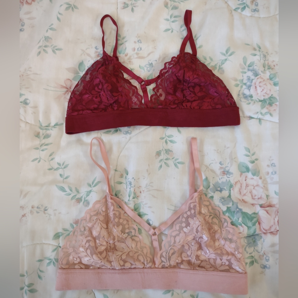 Lot of 2 PJ Salvage Lace Bralettes